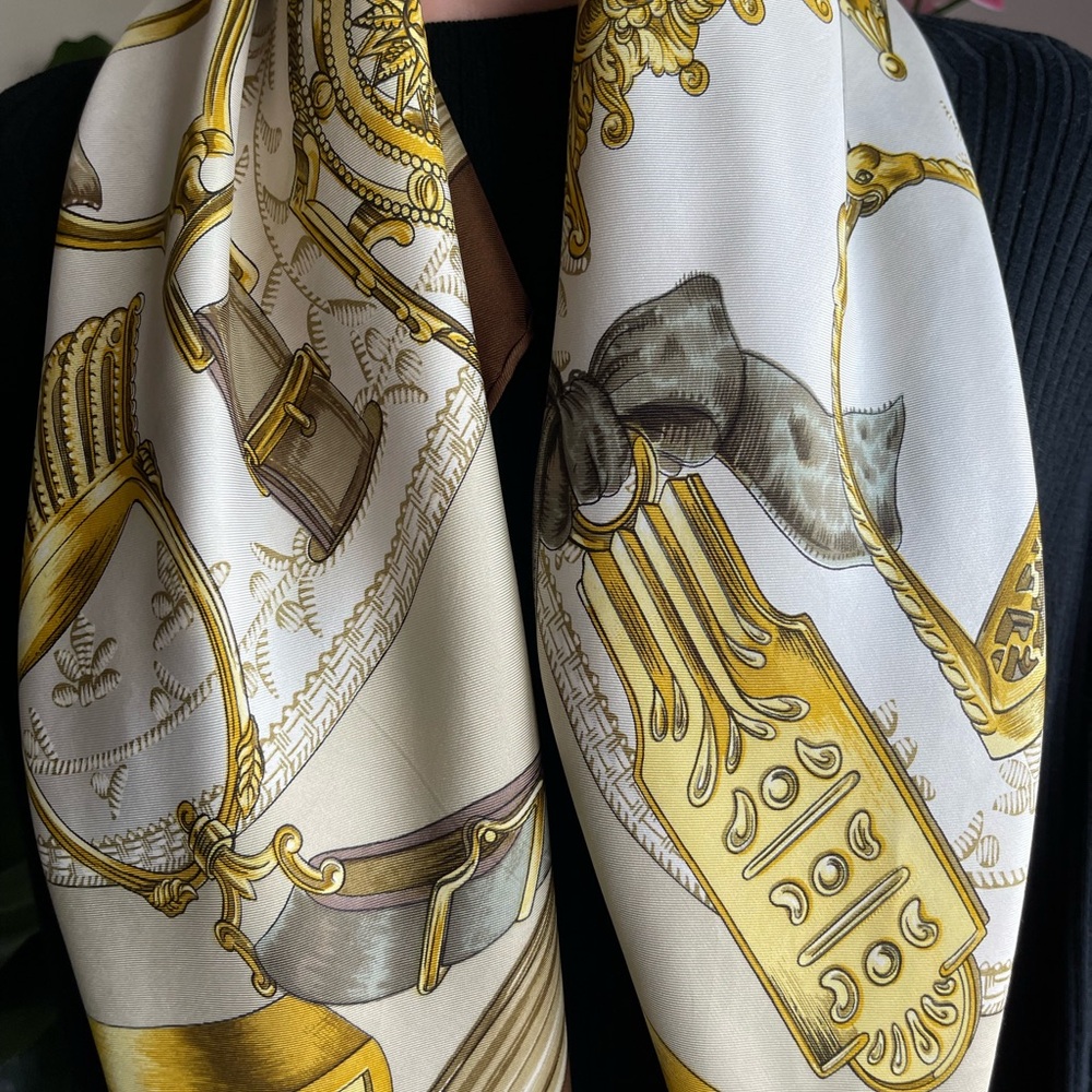 Hermès Silk Scarf Etriers By Francoise De La Perriere. - Picture 10 of 16